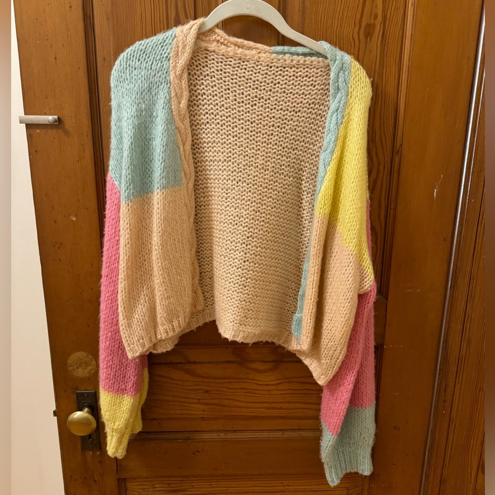Shein color block sweater braided